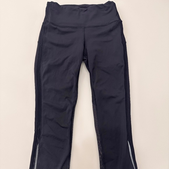 Lululemon Wunder Train Mesh Crop Black Leggings Tights Sz 4 • Excellent - Picture 5 of 15